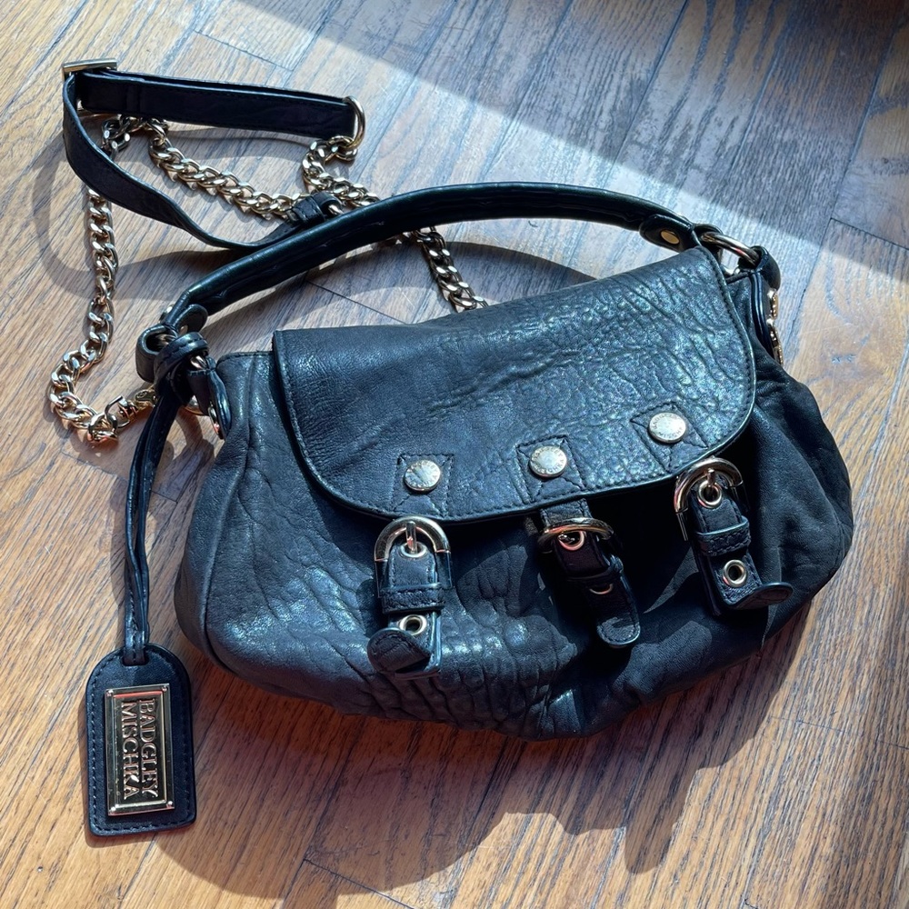 Badgley Mischka black buckle shoulder bag